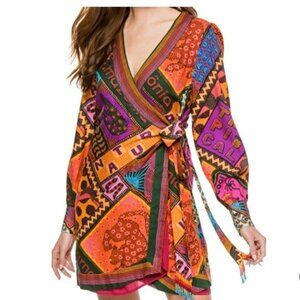 Farm Rio Dotted Patch Scarf Wrap  minidress in size Small